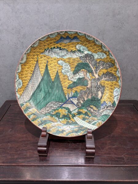 【九谷焼の買取実績】吉田屋様式の見事な山水文大皿を買取しました！
